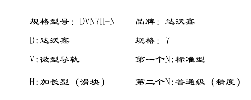DVN7H-N微型導軌型號圖片